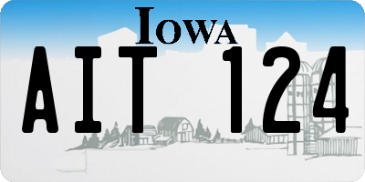 IA license plate AIT124