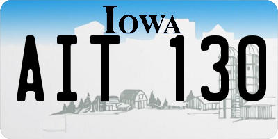 IA license plate AIT130