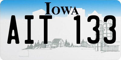 IA license plate AIT133