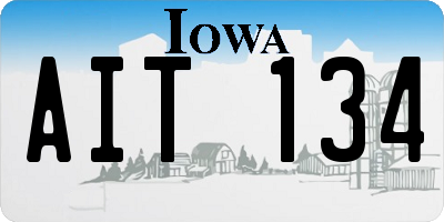 IA license plate AIT134