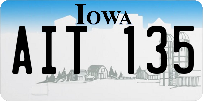 IA license plate AIT135