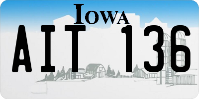 IA license plate AIT136