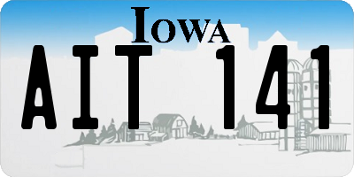 IA license plate AIT141