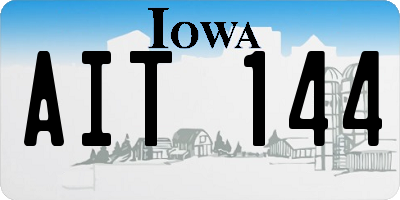 IA license plate AIT144