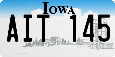 IA license plate AIT145