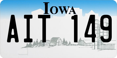 IA license plate AIT149