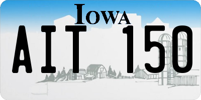 IA license plate AIT150