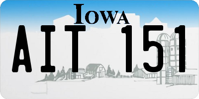 IA license plate AIT151