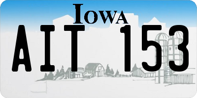 IA license plate AIT153