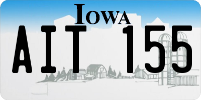 IA license plate AIT155
