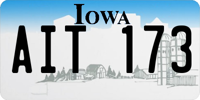 IA license plate AIT173