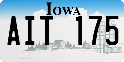 IA license plate AIT175