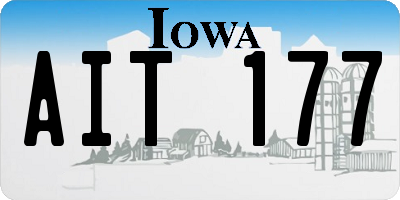 IA license plate AIT177