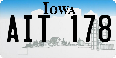 IA license plate AIT178