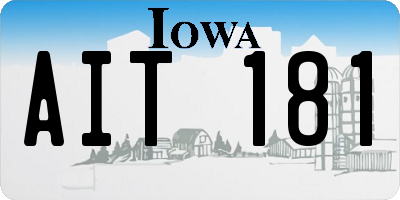 IA license plate AIT181