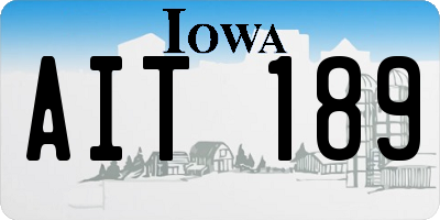 IA license plate AIT189