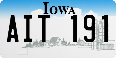 IA license plate AIT191