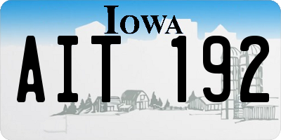 IA license plate AIT192
