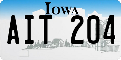 IA license plate AIT204