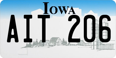 IA license plate AIT206