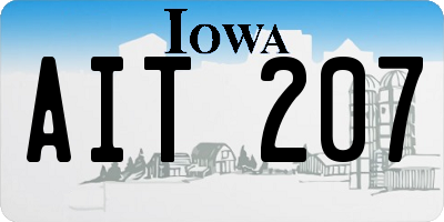 IA license plate AIT207