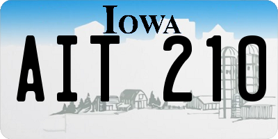 IA license plate AIT210