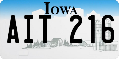 IA license plate AIT216