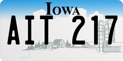 IA license plate AIT217