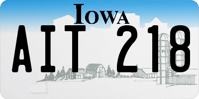 IA license plate AIT218
