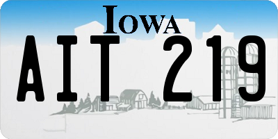 IA license plate AIT219