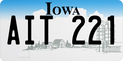 IA license plate AIT221