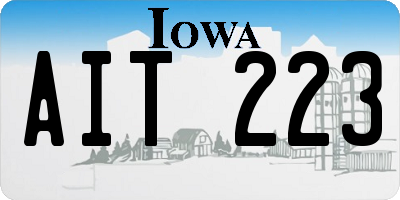 IA license plate AIT223