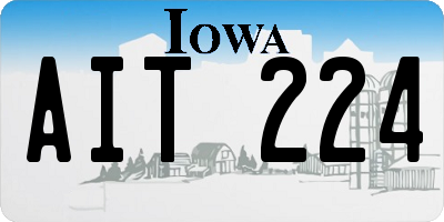 IA license plate AIT224