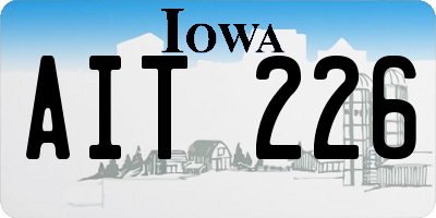 IA license plate AIT226