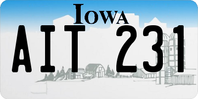 IA license plate AIT231