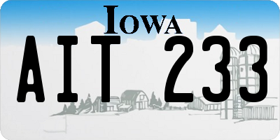 IA license plate AIT233