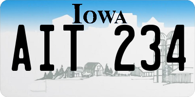 IA license plate AIT234