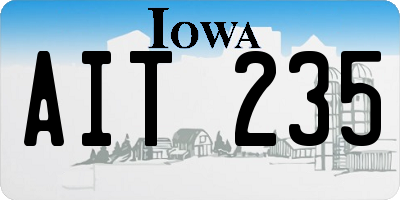 IA license plate AIT235