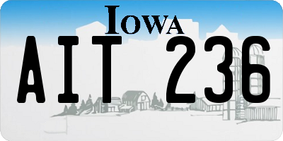 IA license plate AIT236