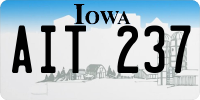 IA license plate AIT237