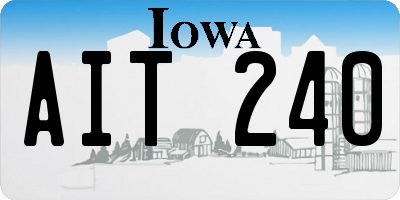IA license plate AIT240