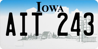 IA license plate AIT243