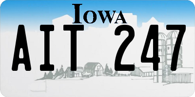 IA license plate AIT247