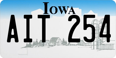 IA license plate AIT254