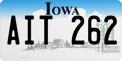 IA license plate AIT262