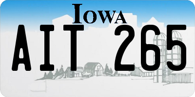 IA license plate AIT265