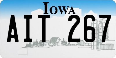 IA license plate AIT267