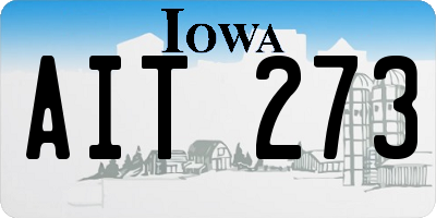 IA license plate AIT273