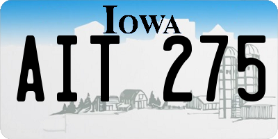 IA license plate AIT275