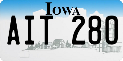 IA license plate AIT280